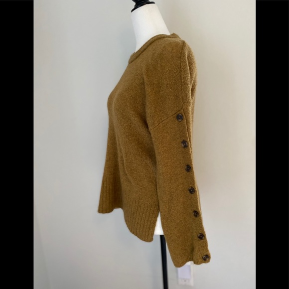 Madewell Yellow Pullover Sweater Buttons wool - Picture 3 of 7